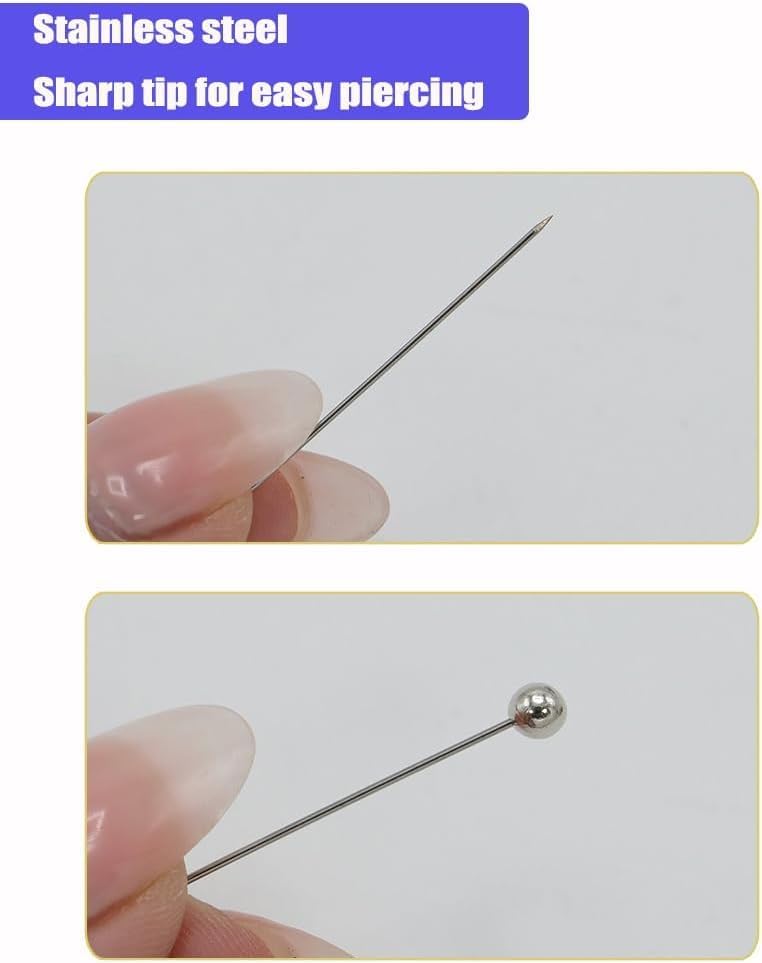 OZXTYO Long Quilting Pins 500 Pcs, 1.75 Inch with Colored Large Heads, Sewing Pins,Straight Pins for Fabric & Dressmaking - Image 3